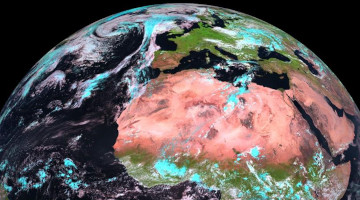 Jorden sett fra verdensrommet. Kilde: Meteosat